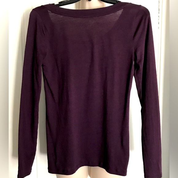 LOFT Scoop Long Tee Pima‎ Cotton/Modal Aubergine Purple - Picture 2 of 9
